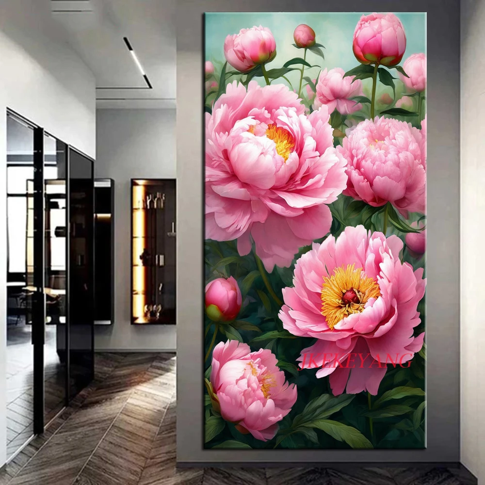 DIY Diamond Painting Cross Stitch Kit Peony and lily Flower Full Drills Diamond Mosaic New Collection 2024 Home Decor Gift