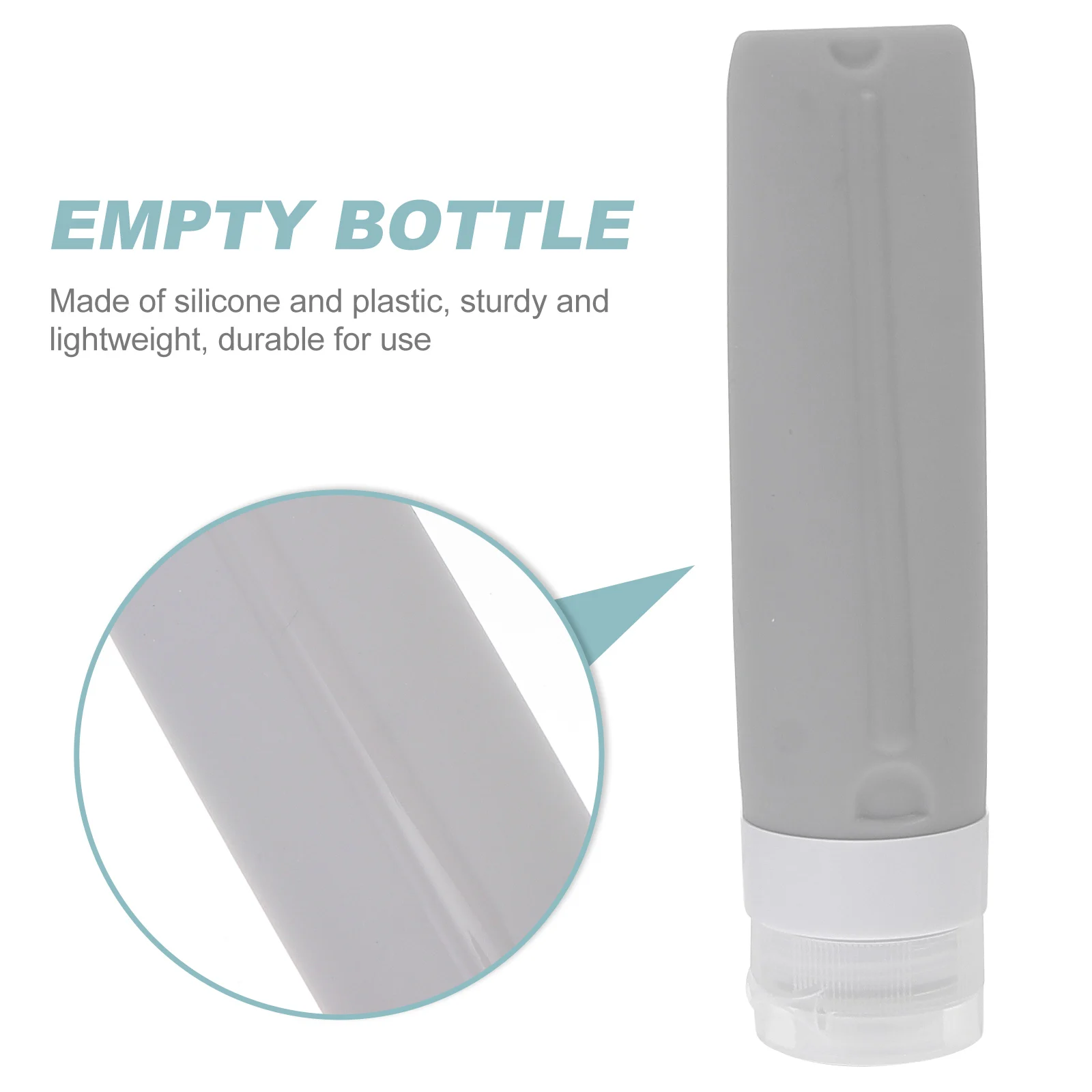 

5Pcs Portable Travel Bottles Squeeze Dispenser Reusable Empty Refillable Silicone Plastic LeakProof Design for Lotion H