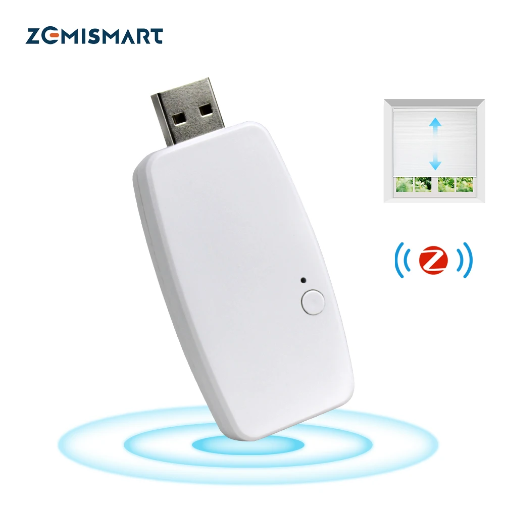 Zemismart Tuya Zigbee USB Dongle Control For Am15 Blinds Shade Motor Work with Tuya Zigbee Hub Mini Design Smart Curtain Motor