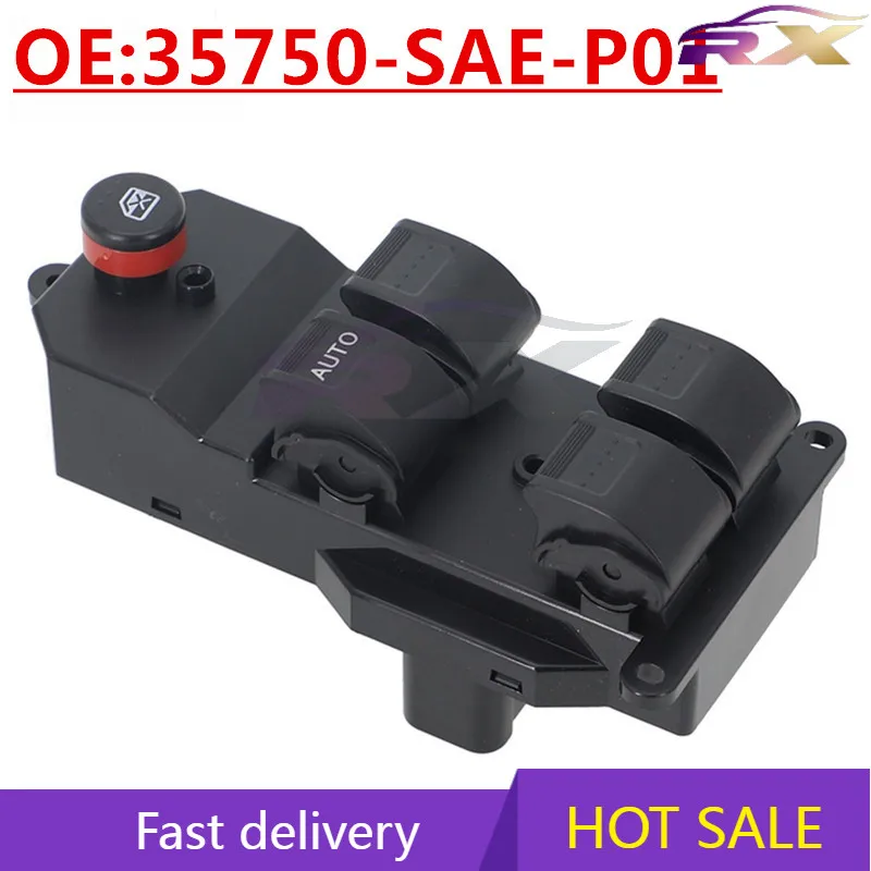 

OEM:35750-SAE-P01 suitable for Honda Fit City CRV glass lifter switch power window button switch