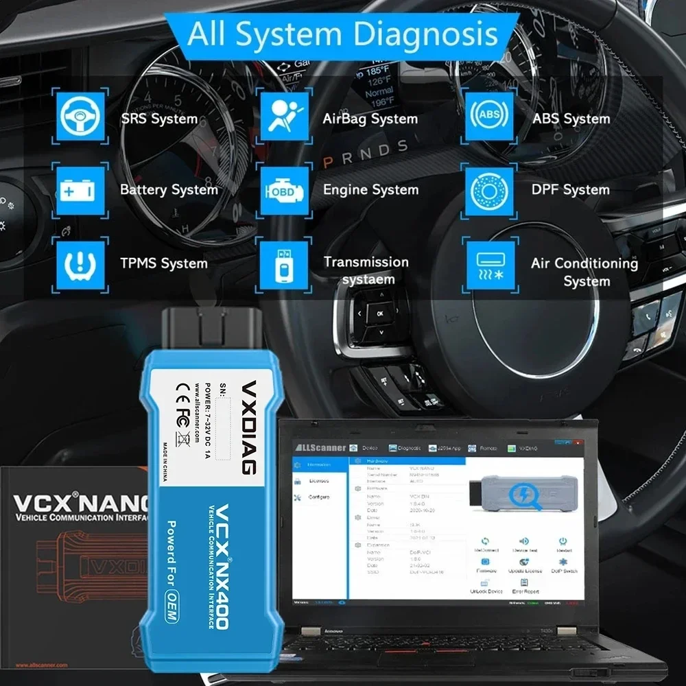 

LHVXDIAG VCX NANO Auto Diagnostic Tools J2534 Programming Techstream for Toyota and Lexus ECU Coding Code Reader Scanner