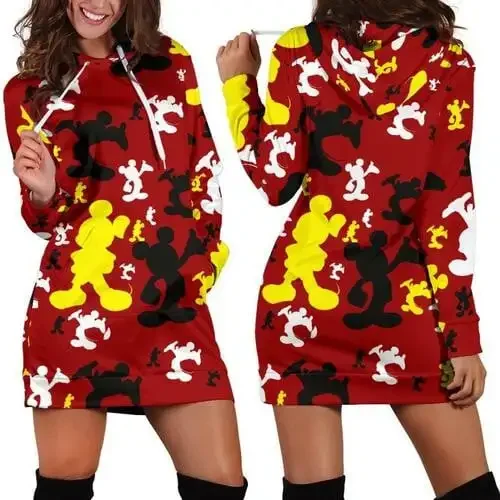 Disney Mickey Minnie Women Hoodie Dress Fashion Party Sweater Dress Sweatshirt Y2k Dress Hoodie