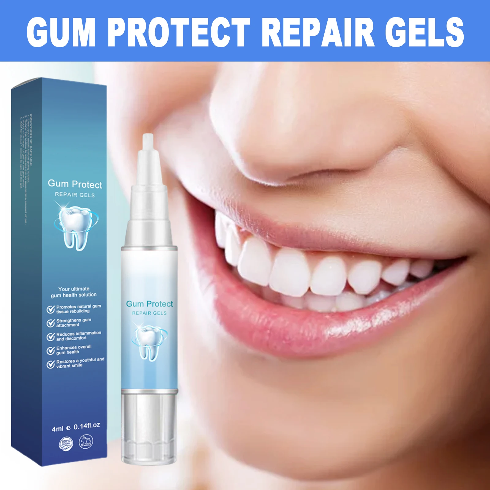 Peppermint Gum Repair Gel Soothe Gum Sensitivity Repair Weak Prevent Bleeding Freshen Breath Lasting Oral Care Teeth Repair Gels