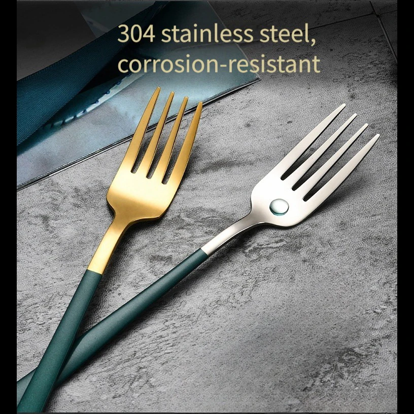 6pcs 304 Stainless Steel Forks, Long Handle And Thickened, Premium Dinner Forks, Salad, Dessert, And Fruit Forks, Available In Six Colors, Golden And Silvery-Tone, Vibrant And Beautiful, Suitable For Restaurants, Homes, Camping Parties, 20.7Cm/8.2In