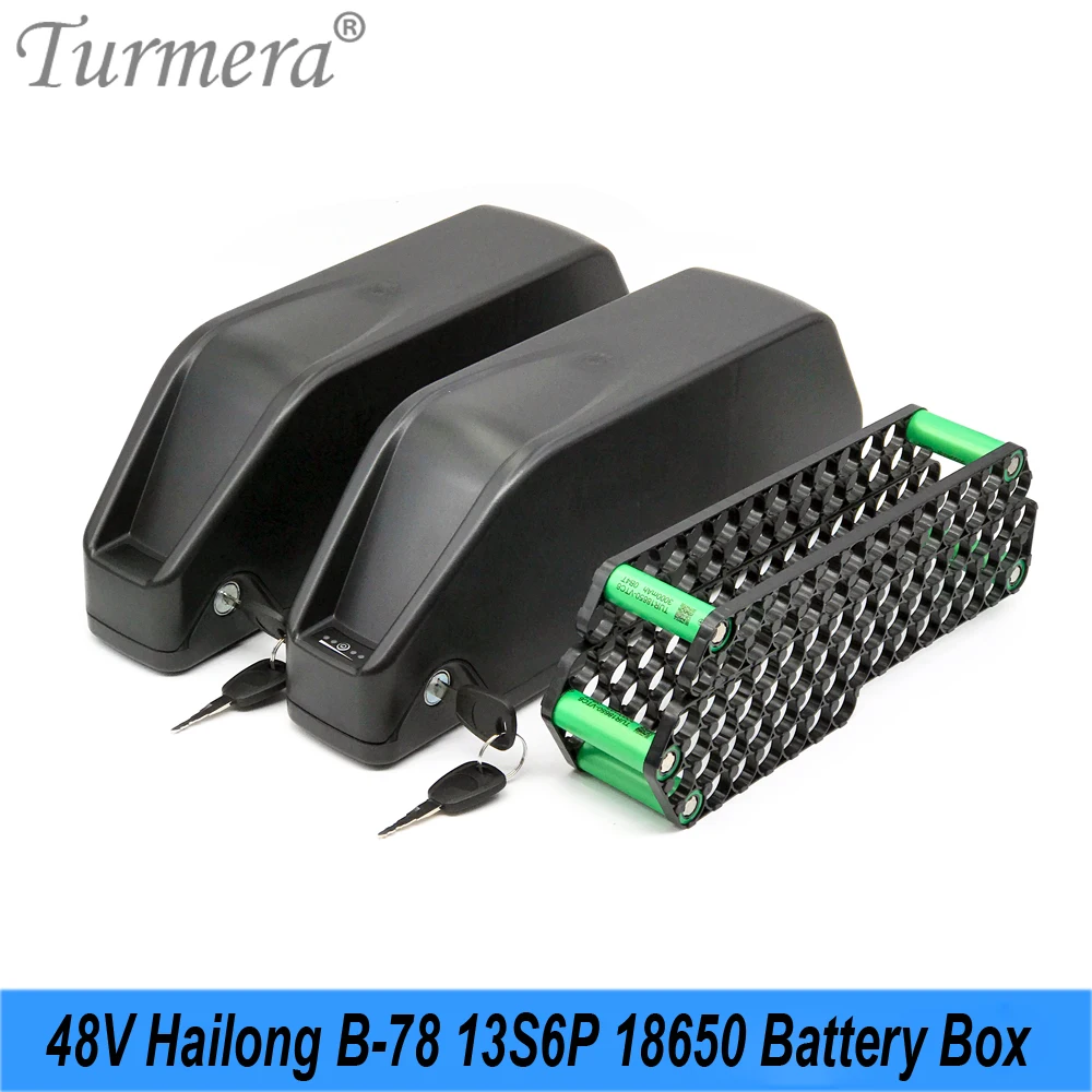 Turmera 48V HaiLong Case E-Bike Battery Box Housing Downtube with Displayer Use in 13S6P 13S5P 10S7P 10S6P  18650 Battery Holder