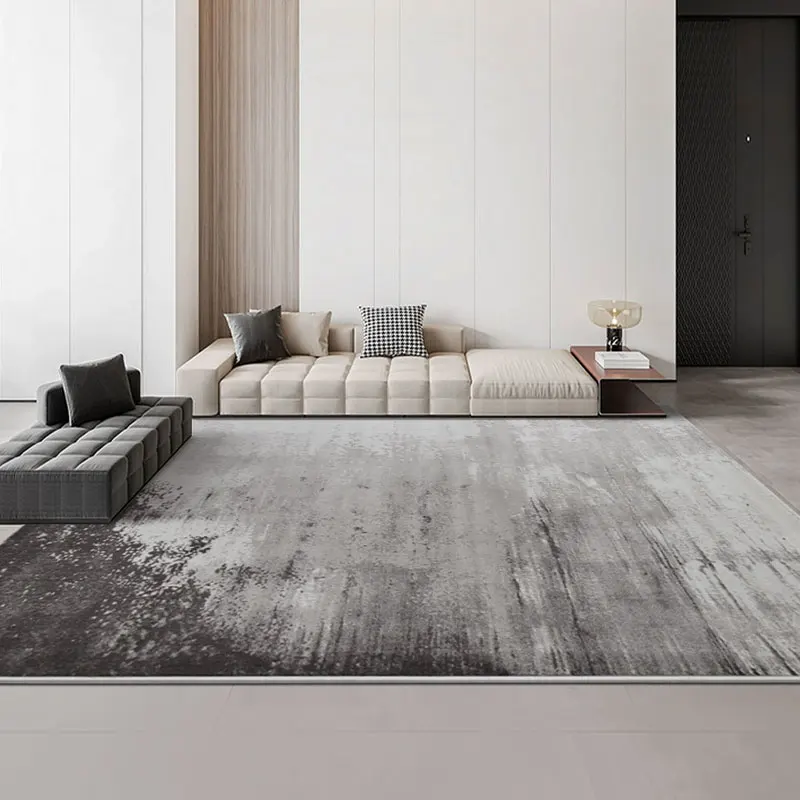 سجاد حديث بسيط لغرفة المعيشة رمادي فاخر لديكور غرفة النوم سجادة منفوشة ناعمة من القطيفة سجادة دراسة منزلية قابلة للغسل #3