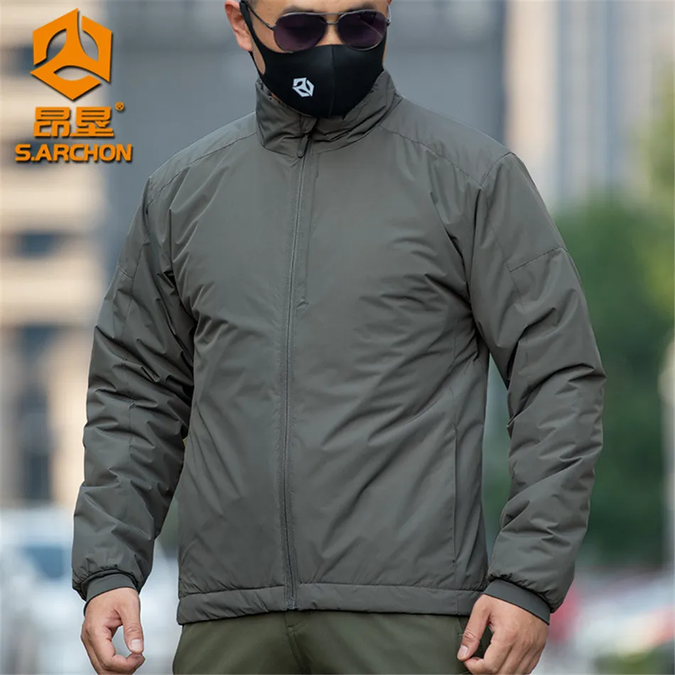 Winter Thermal Reflective Warm Tactical Cotton Jacket Windproof Splashproof Outdoor Lightweight Foldable Storage Warm Jacket