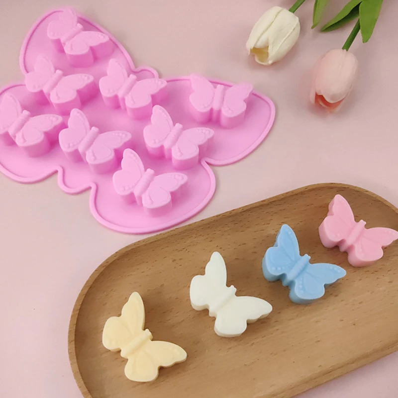 3D Porous Butterfly Silicone Biscuit Baking Mold Heart Chocolate Candy Jelly Ice Oven Mould Cake Decor Soap Candle Making Set