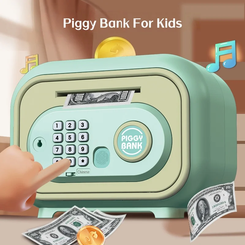 Elektronisches Geldautomat-Sparschwein für Kinder, Passwortgeschützt, Spardose, Münze, Bargeld, Puzzle-Spielzeug für Jungen und Mädchen