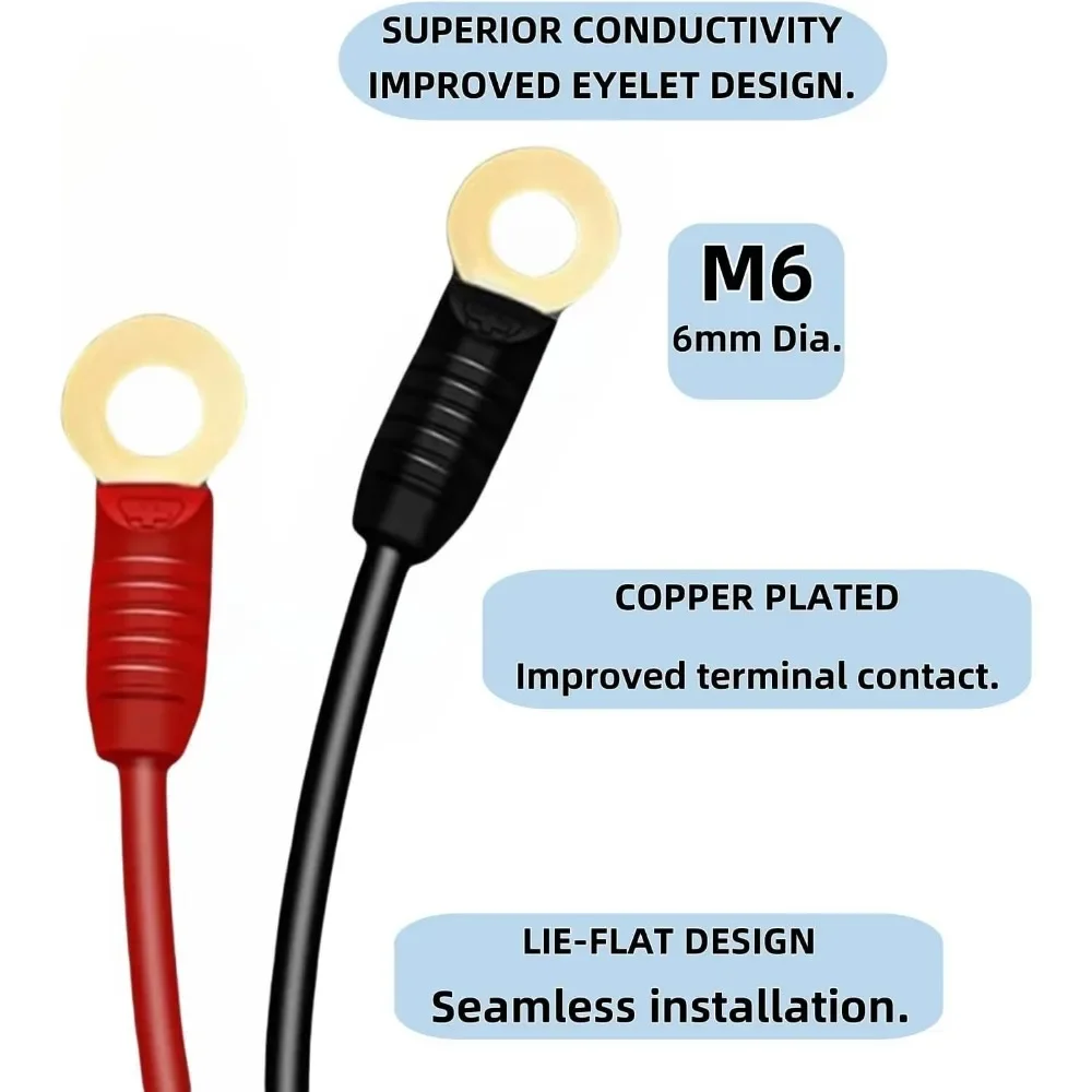 Lot de 2 fils SFP pour NOCO GC002 X-allergique, 6mm, Smart 24.com, câble de chargeur, fils d\'offre de batterie, câble de démarrage pour diabétique