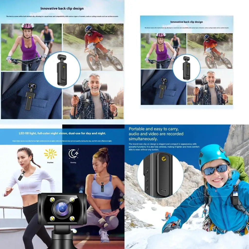 

Карманная экшн-камера F42D, спортивная видеокамера, поворотное крепление на 180 градусов, запись, портативный уличный