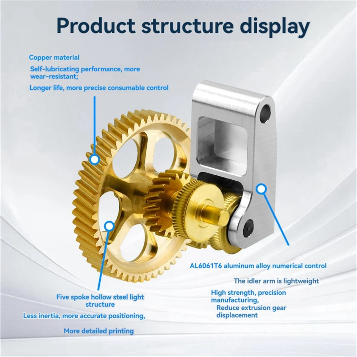 ABJZ Nanocoated Extrusiekop Gear Kit voor P1P, P1S, X1C 3D-printer Upgrade 3D-printeronderdelen