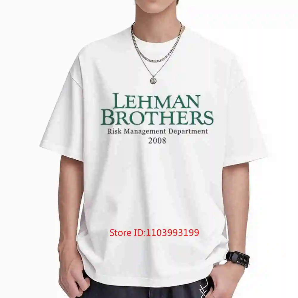 Lehman Brothers Risk Management Short Sleeve Tee 100% Cotton T-Shirt