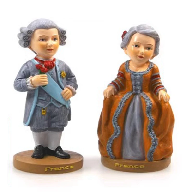 France National Costumes Hand-painted  Resin Crafts World Celebrity Statue Tourism Souvenir Gifts Collection Home Decortion