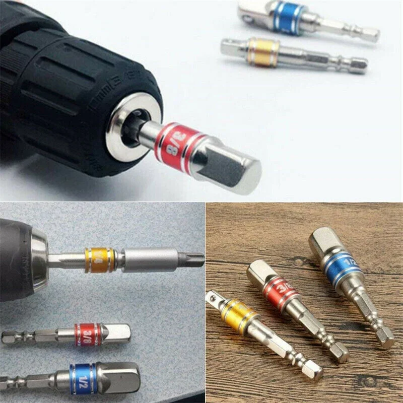Socket Impact Driver Extension Adapter Extended Converter Electric Drill Hex To High Speed Nut Male Square Wrench Power Tool view 5