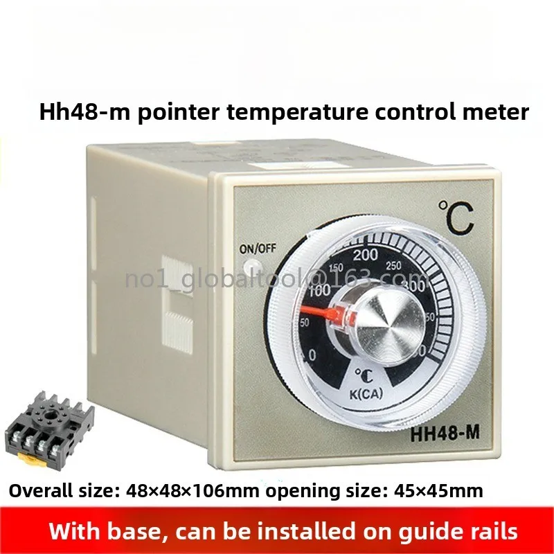 HH48-M (E5C2) K 0-400 ℃ Pointer Type Temperature Control Instrument Thermostat Plus Base Card Guide Rail