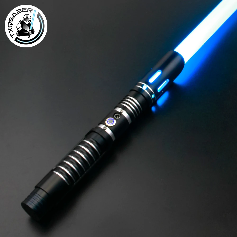 TXQSABER Lightsaber RGB Smooth Swing Heavy Dueling Single Blade Metal Hilt Blaster FOC Color Changing Cosplay Toys Laser Sword