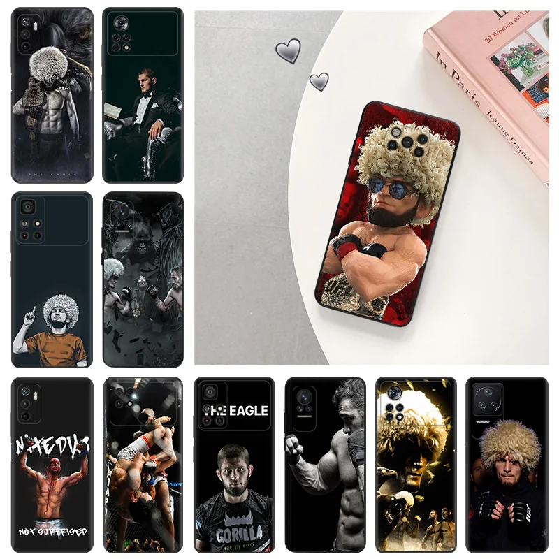 Silicone Soft Phone Case for Xiaomi Poco F5 X3 X4 X5 F3 F4 F1 M3 M4 M5 C61 14 Pro Redmi A3 A3x KHabib Nurmagomedov Boxing Cover