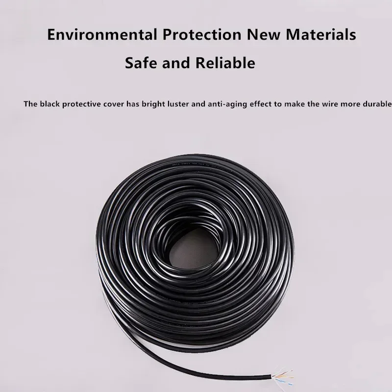 10m 50m Outdoor Cat7 Ethernet Cable RJ45 LAN Computer Network Cable 10Gbps SFTP Double-Shielded Internet Wire LSZH Supports FTTH