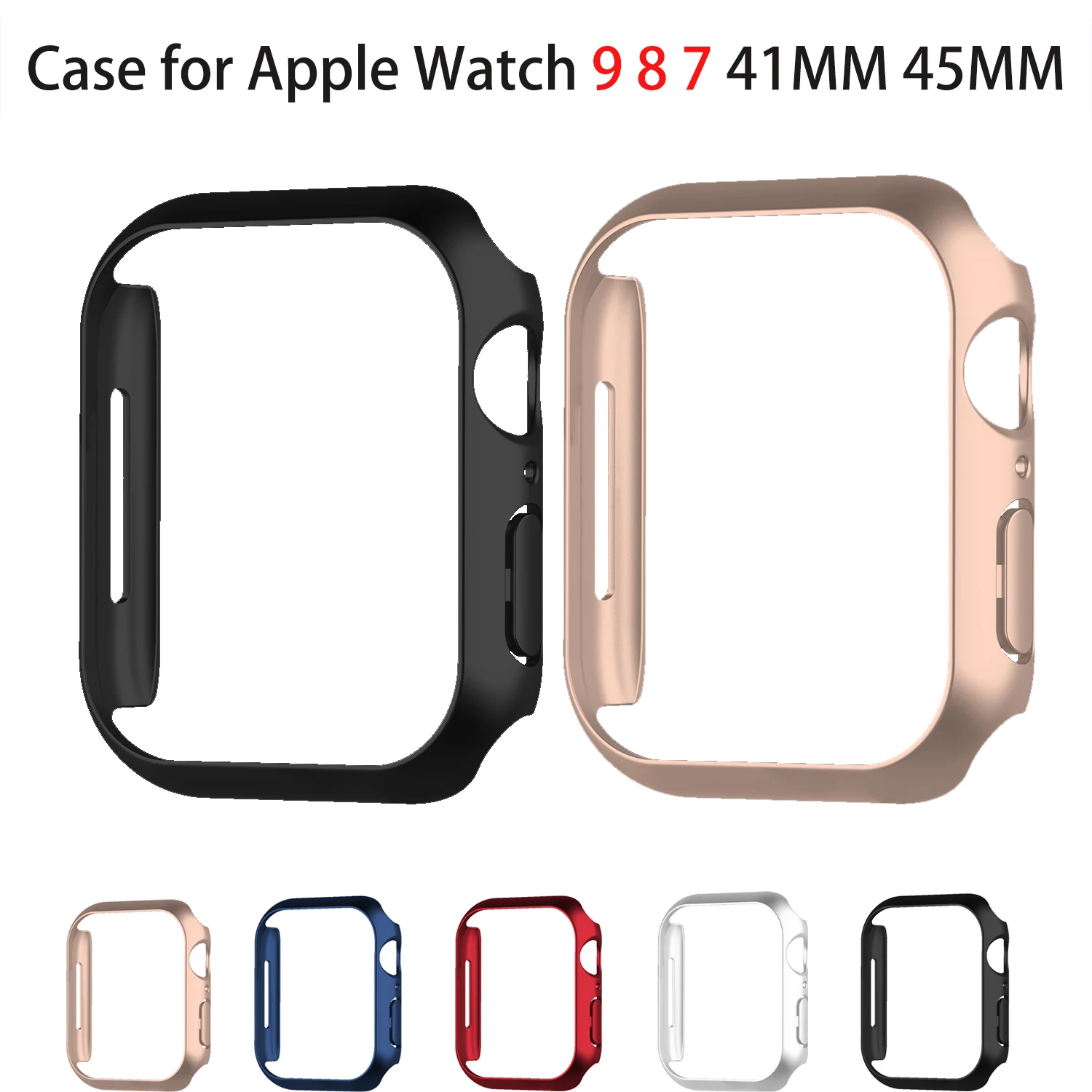 Case for Apple Watch 9 8 7 41MM 45MM Cover Protection Shell for IWatch Series 7 8 9 41mm 45mm Bumper No Screen Smart Watch Band