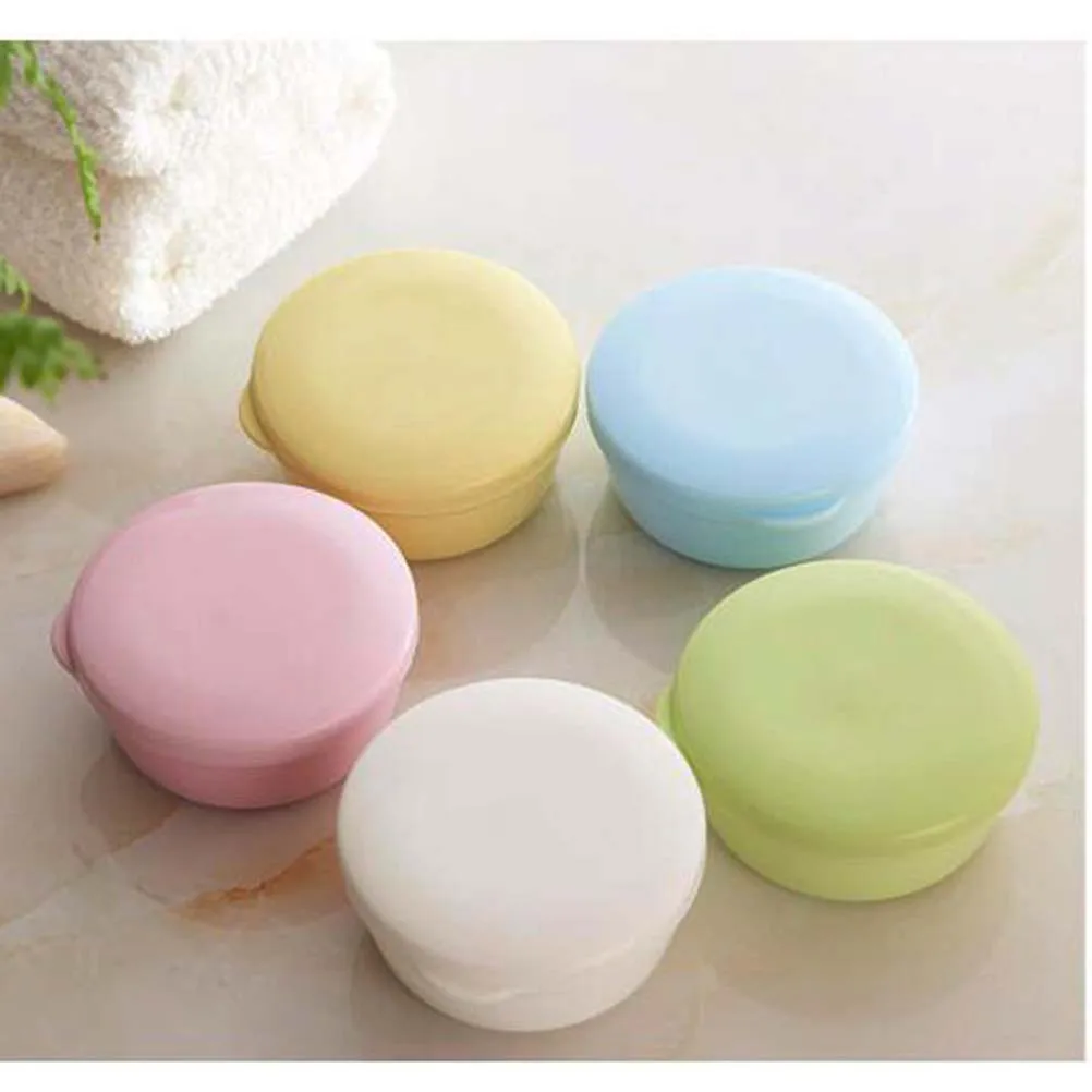 

Portable Soap Box Travel Toiletry Containers Dish with Drain Drainer Tray Holder Cover