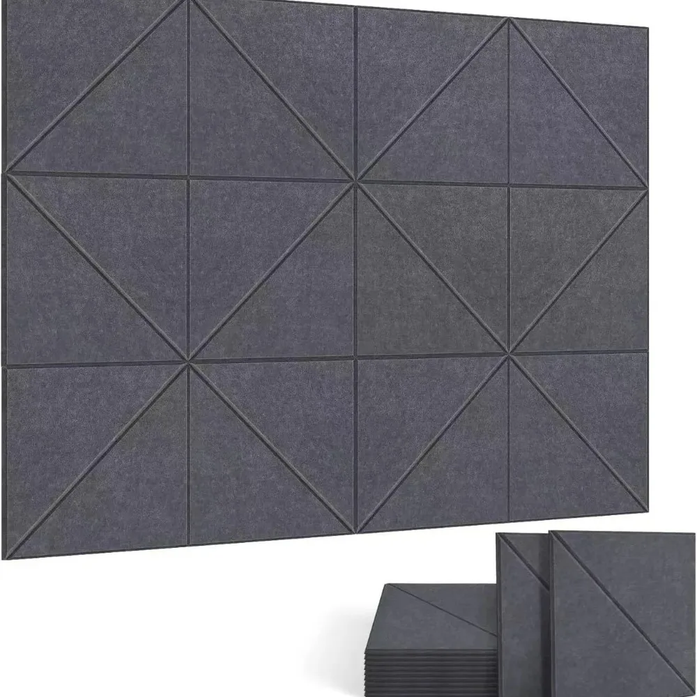12 Sheets 30*30cm Sound Absorbing Tile Polyester Decorative Wall Panel Soft Impact Proof for Kids Room Gym Home Upgrade