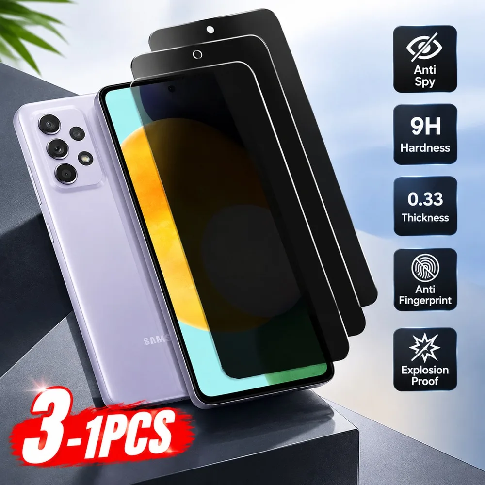 3PCS Privacy Tempered Glass For Samsung Galaxy A13 A22 A14 A23 Anti Spy Screen Protector For Samsung Galaxy A24 4G A31 A32 5G