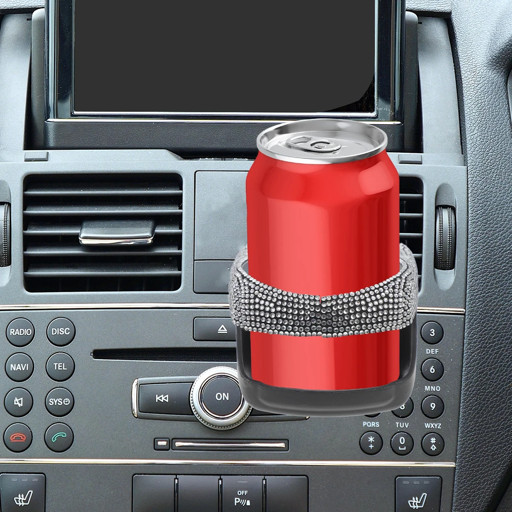 

2pcs Car Drink Holder Rhinestone Design Multi-Functional Cup Stand For Water Bottles Air Vent Mount Auto Beverage Holder Truck
