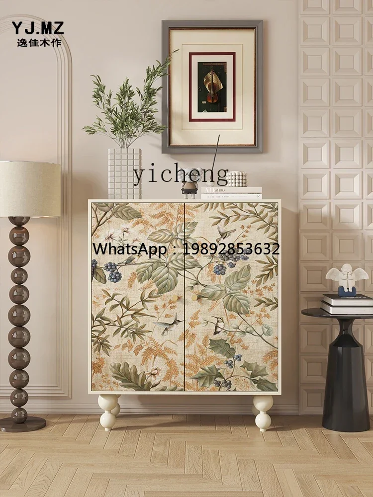 

BB simple entry solid wood shoe cabinet household multi-functional entrance cabinet living room side cabinet