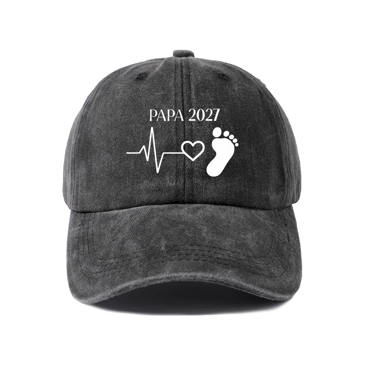 Retro Typography Graphic Baseball Cap, Vintage Washed Adjustable Unisex Dad Hat, Streetwear Gift
