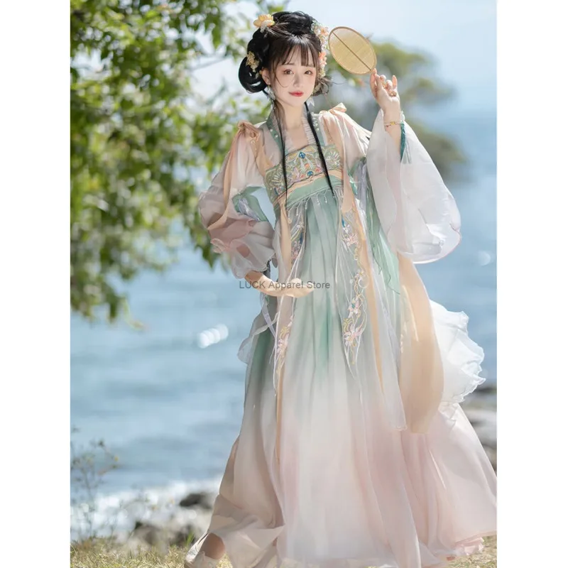 

Han Tang Original Hanfu Dress Chest Qi Han Elemental Heavy Industry Embroidery Tang Clothing Chinese Style Dress