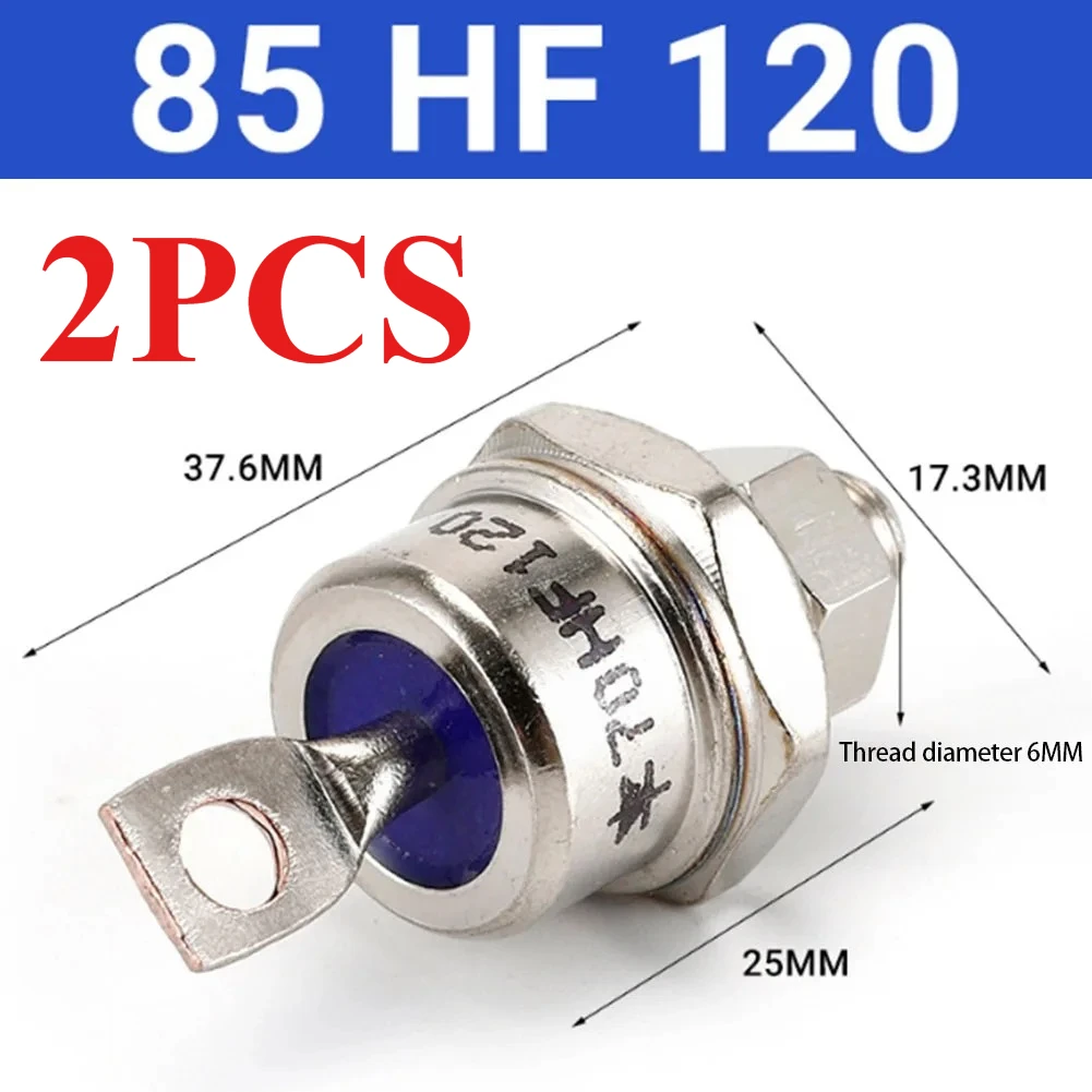 2/4PCS 85A/40A/25A 1200V Positive Cathode/Negative Anode Stud Mount Diode Rectifier for Battery Charging Rectifier Diode Parts