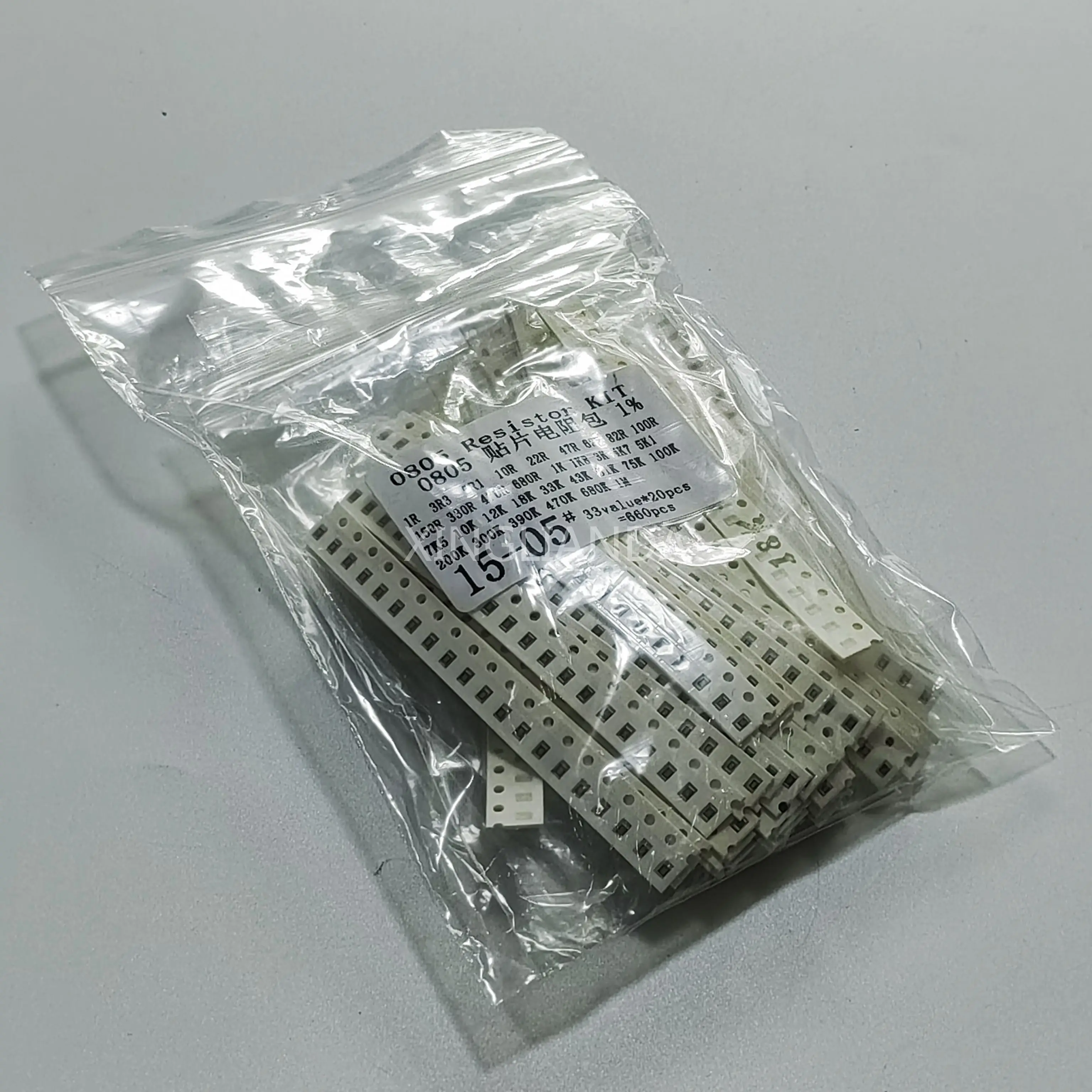 

0805 SMD Resistor Assorted Kit 1R-1M ohm 1% 33valuesX 20pcs=660pcs Sample Package