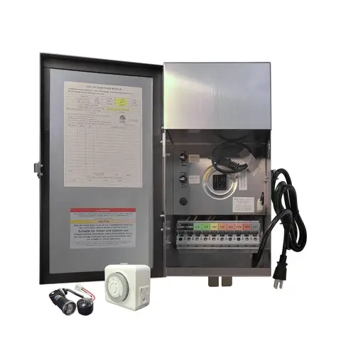 600W Low Voltage Landscape Transformer with Timer&Photocell, 120V AC to 12V/13V/14V/15V/16V/17V/18V/22V Multi-Tap Stainle