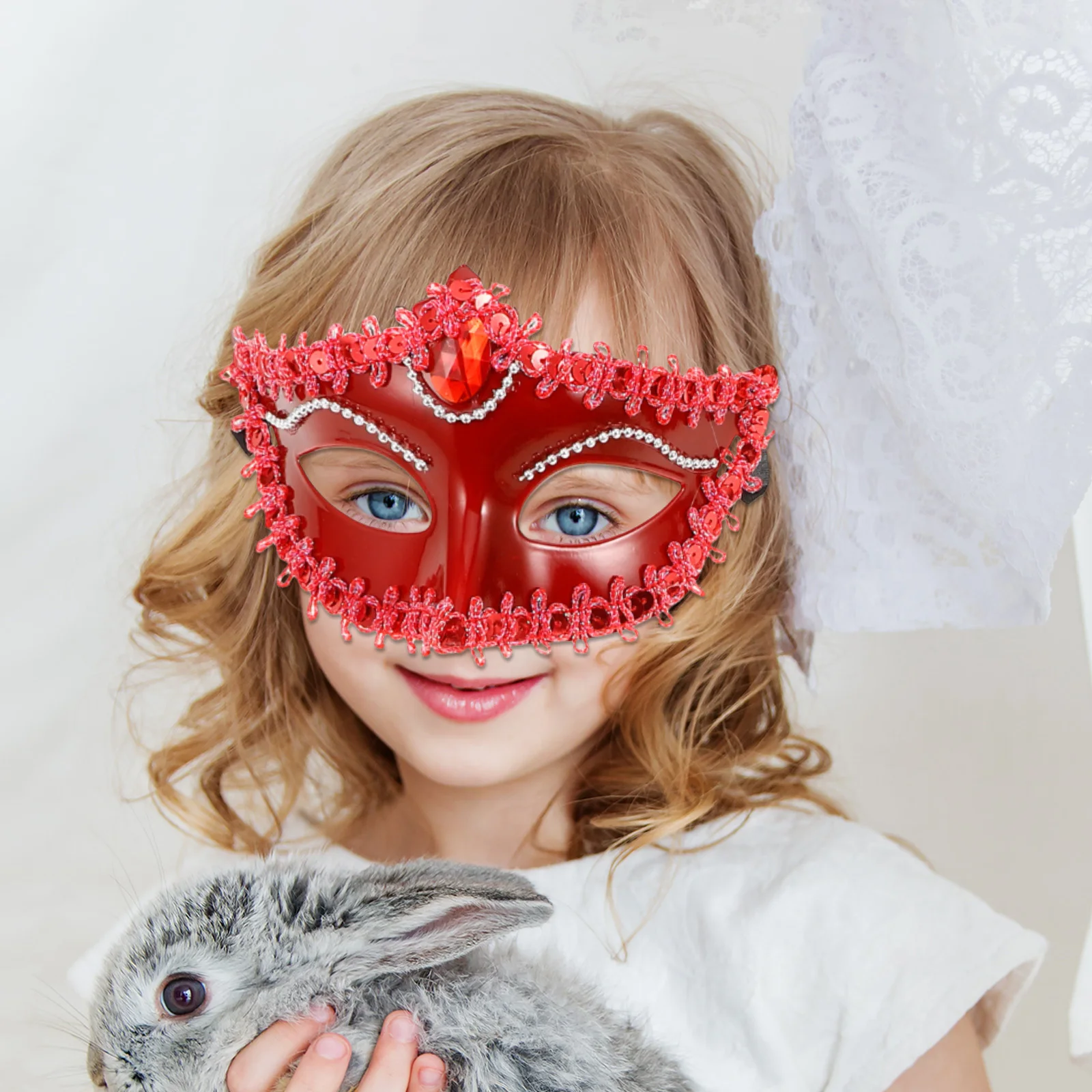 

4Pcs Half-Face Mask for Children Masquerade Mask Stylish European American Design Lightweight Comfortable Breathable Creative