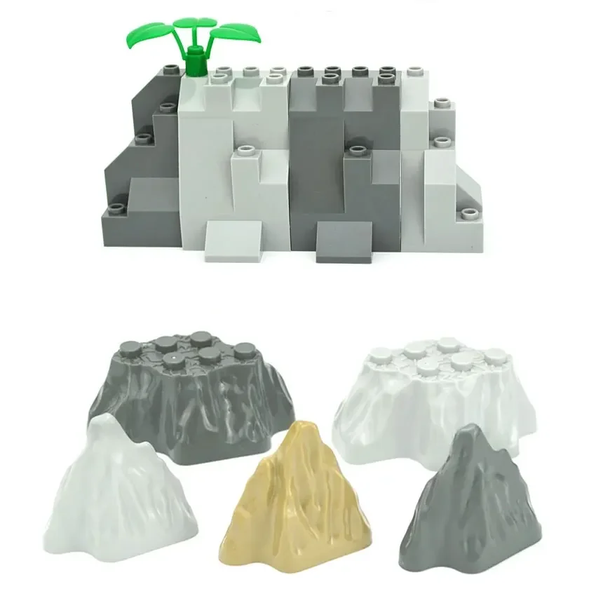 مكعبات بناء للأواني الجنينة للأطفال ، طوب لوح صخري ، منظر جبلي ، منظر جبلي ، منظر شارع ، حجر تل ، ألعاب حجرية #6