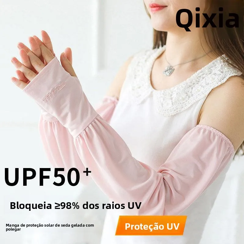 女性用、指先まで覆う薄手の日焼け防止手袋、冷感アームカバー、upf50の紫外線カット、おしゃれな夏用、耐熱性。
