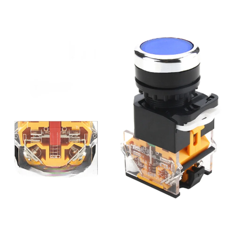 Round Type Push Button Switch LA38-11T Featuring Dual Functionality Self-Locking and Momentary for Panel Mounting