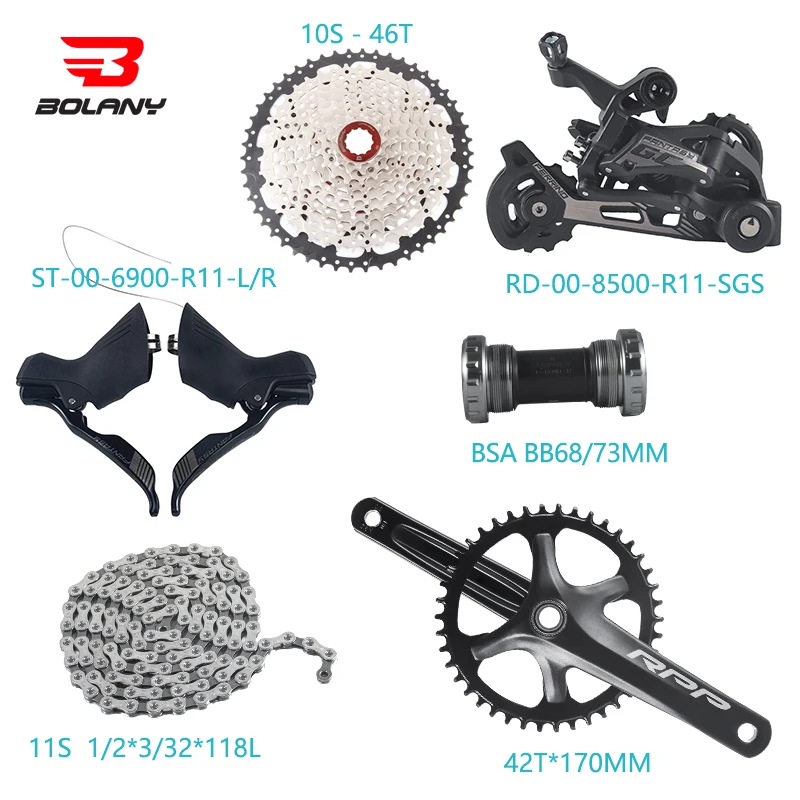 

BOLANY ST-1x12 road shifter SGS speed derailleur kit MTB bicycle shifter rear derailleur crankset 42T HG flywheel 46T chain118L