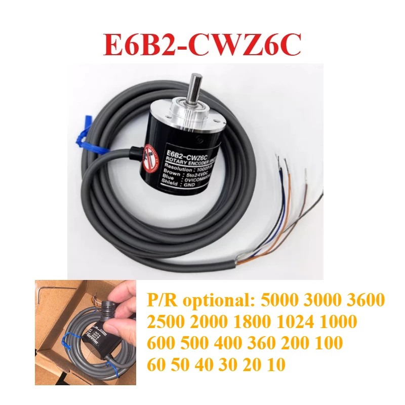 1pc/set E6B2-CWZ6C 5-24V DC NPN Output Rotary Switch E6B2CWZ6C E6B2 CWZ6C 2500 2000P/R 1800 1024 1000 600 500 400 360 200 100 60