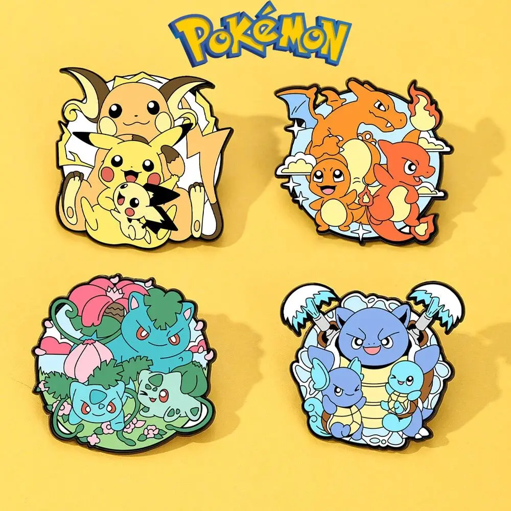 

Pokémon-themed badges: Charmander and Squirtle cute cartoon anime pins, kids' small gifts, cute to give to friends