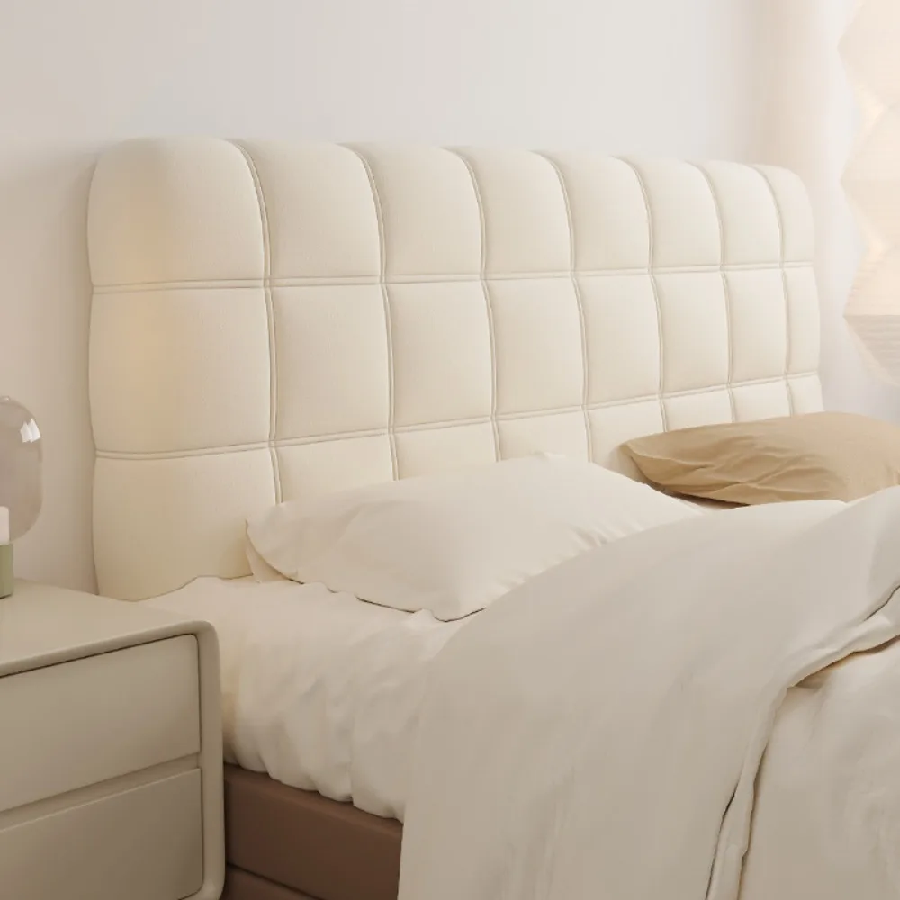 

Практичный утолщенный чехол для изголовья кровати, сплошной цвет, мягкая задняя крышка кровати, клетчатая моющаяся защита спинки кровати, домашний декор