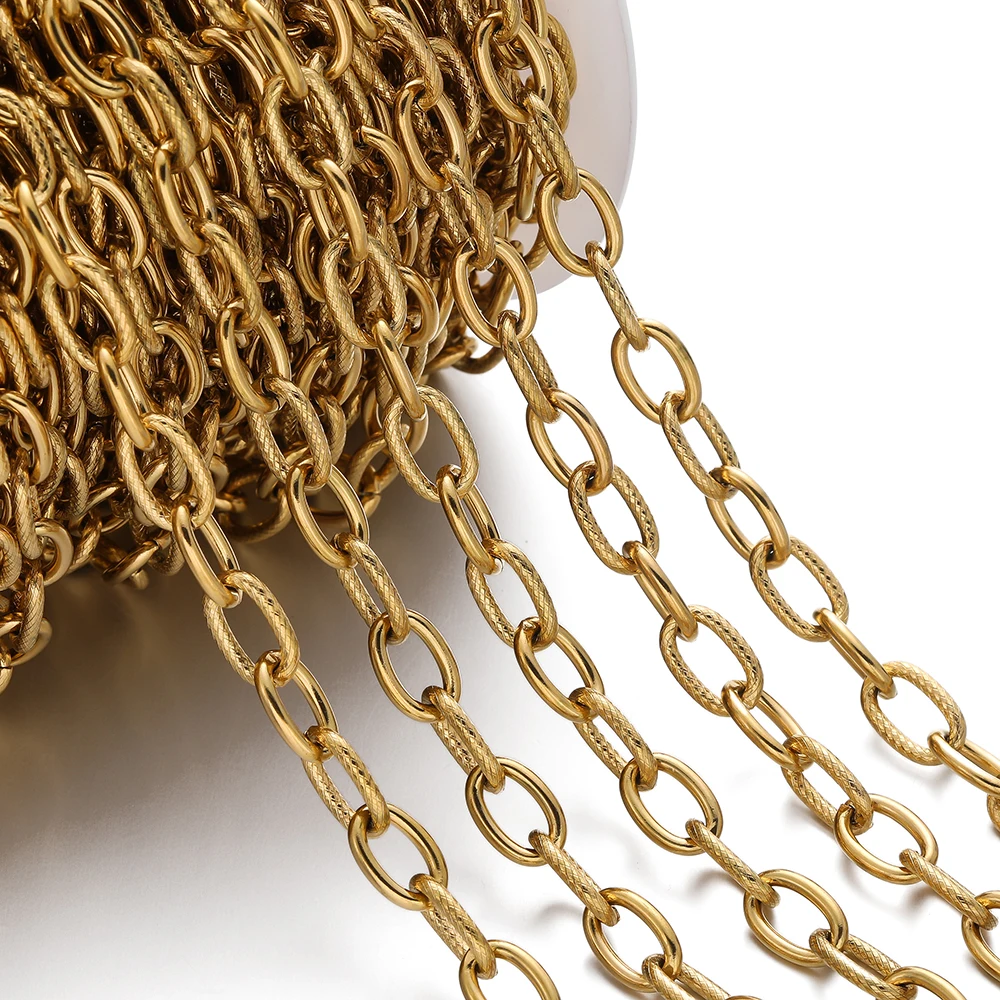 1Meter/Pack 304 Stainless Steel Knot Gold Steel Color Handmade Chains for DIY Necklace Bracelets Jewelry Making Accessories image 4