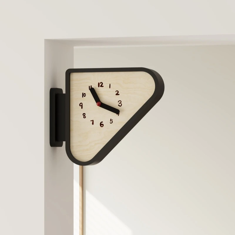 Double-sided Wall Clock Creative Triangle Hanging Clocks Modern Living Room Decorative Wall Watch Minimalist Silent Watches