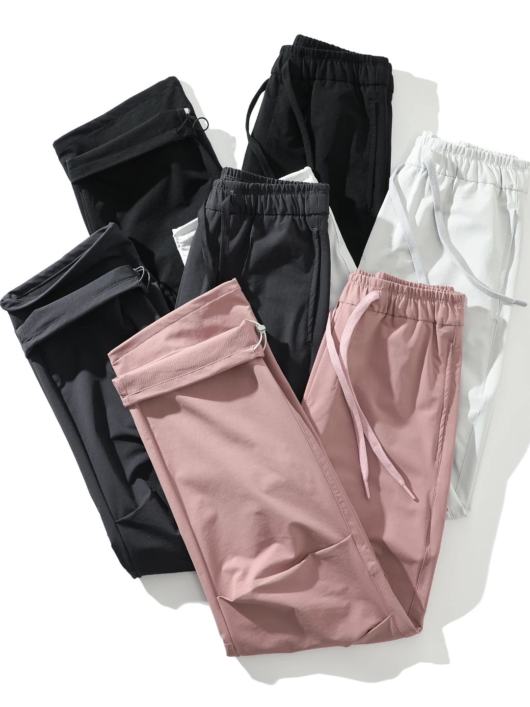 

High-Tech Tee-Proof Fabric Outdoor Sports Sle Men's Casual Pants with Dstring Elastic Waist Multi-Color Soft ell Lon...