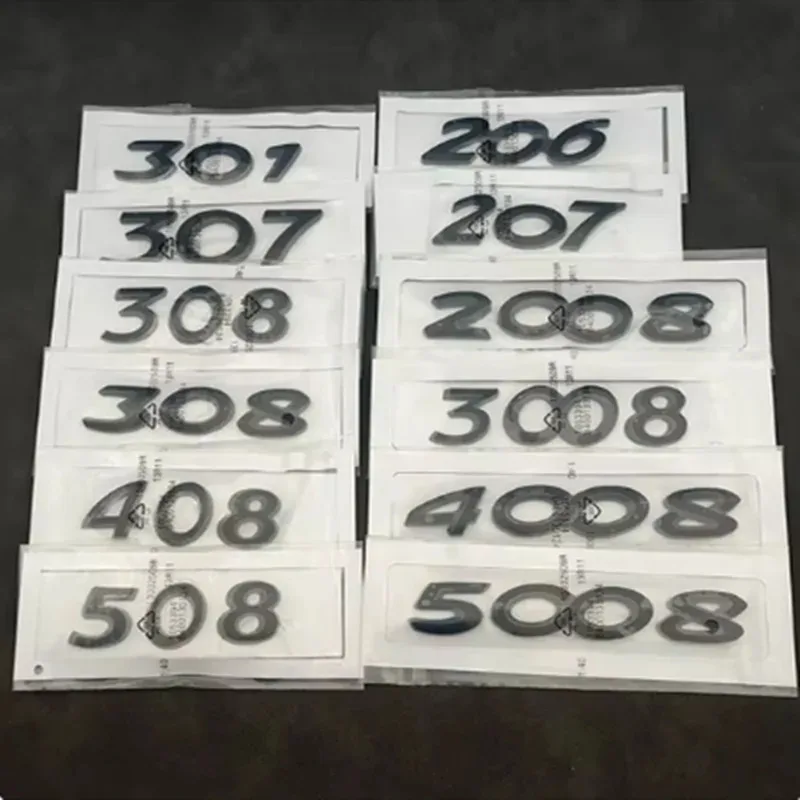 

3D ABS Chrome Car Trunk Sticker For Peugeot Logo Letters 206 207 301 307 308 408 508 2008 3008 4008 5008 Letters Accessories