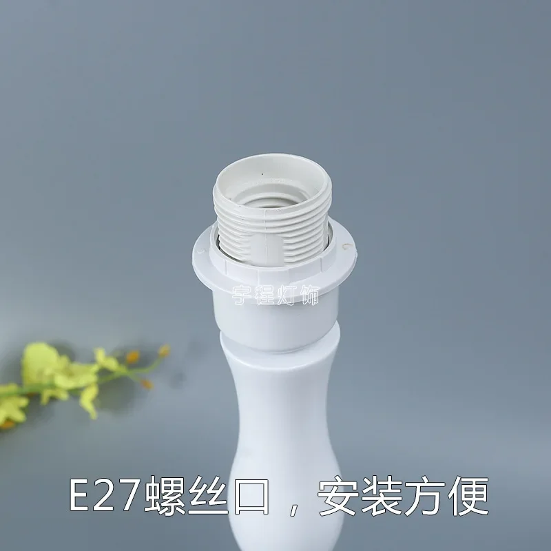 White Solid Wood E27 Table Lamp Lamp Holder DIY Handmade Lamps Lighting Bedside Room Lights Retro Romantic Princess Style