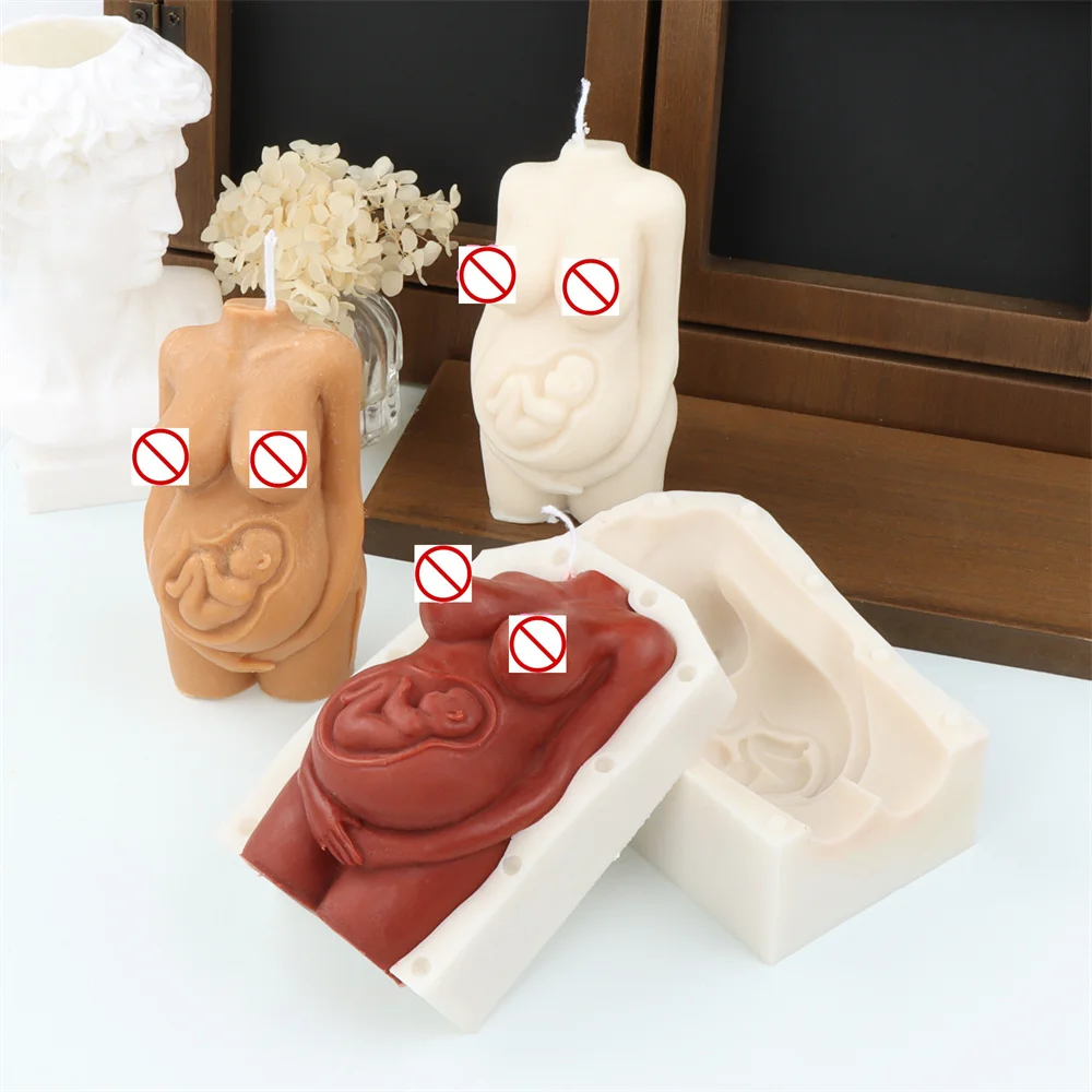 Mother Day Decor Pregnant Woman Candle Mold Silicone Childbirth Female Sculpture Tool Natal Maternity Body DIY Epoxy Resin Mould