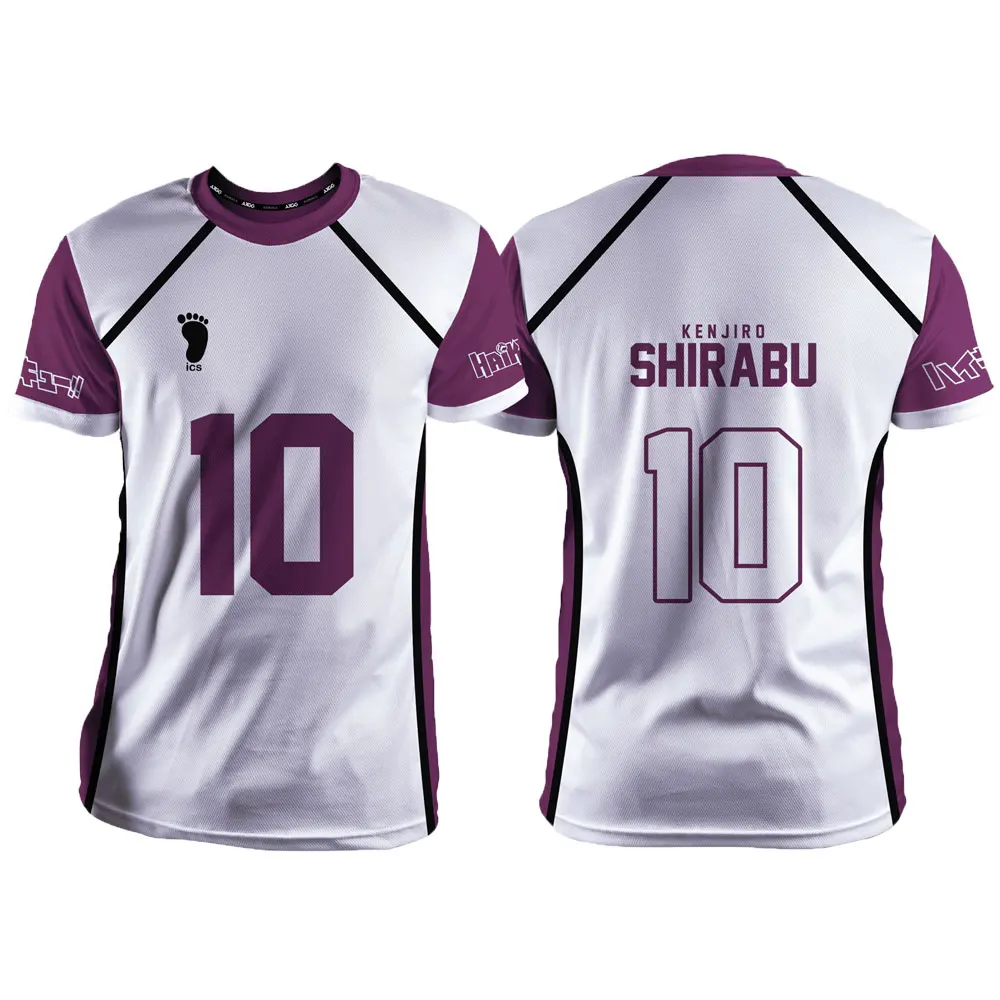 Camiseta de manga curta masculina e feminina, Haikyuu Shiratorizawa Cartoon, camiseta de cosplay infantil, moda verão, 2024