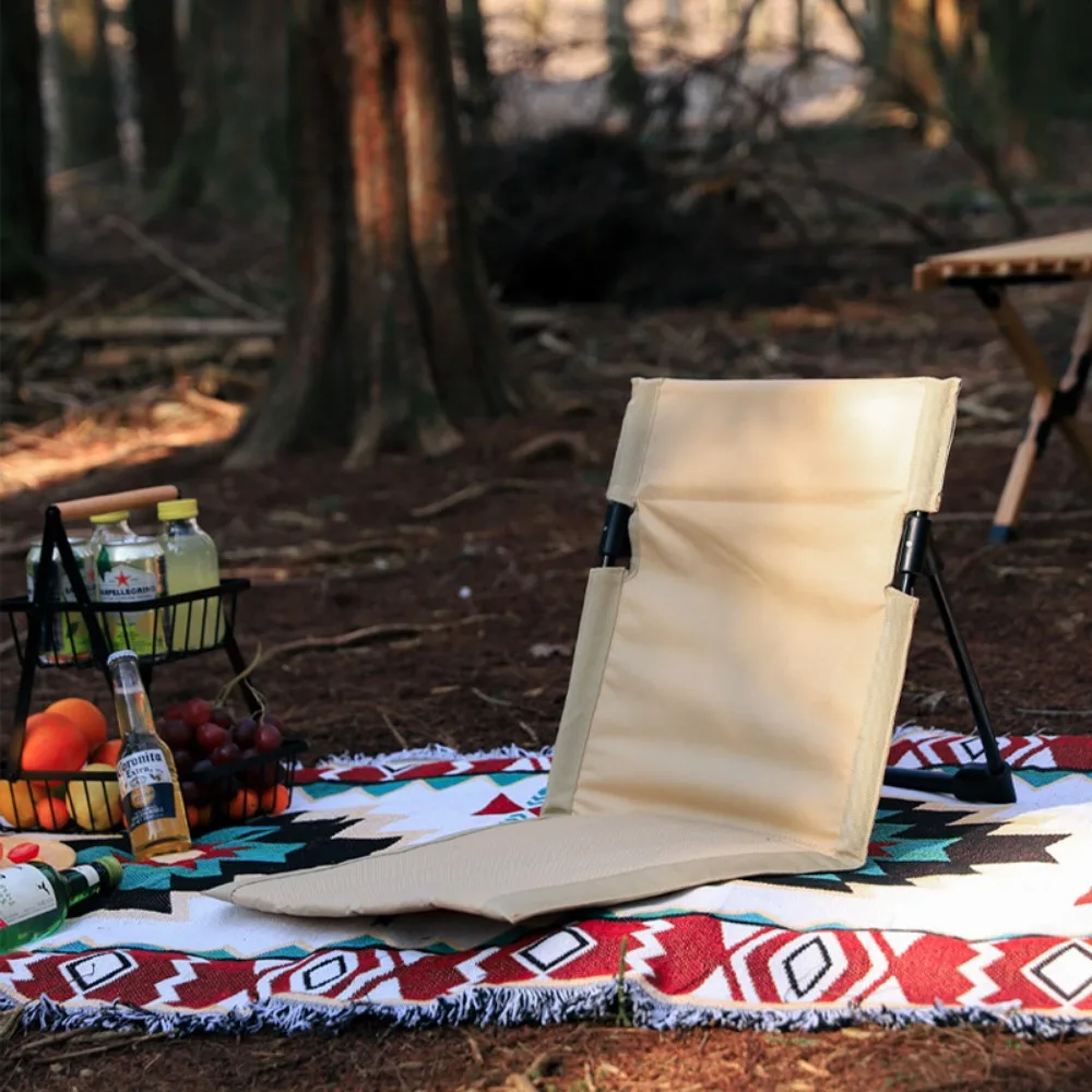 Foldable Camping Chair Backrest Cushion Picnic Camping Portable Beach Deck Chair Outdoor Garden AndPark Single Lazy Lawn Chairs image 4